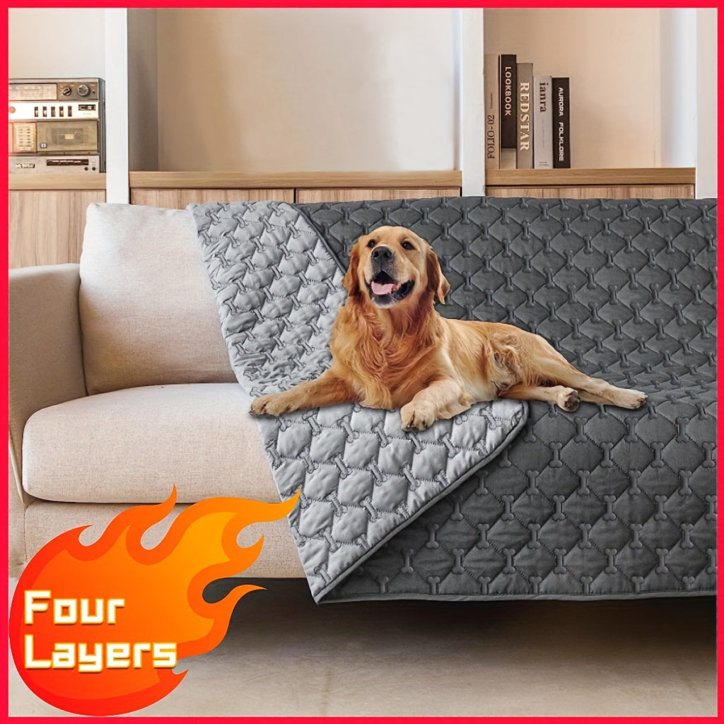 Extra Large Reversible Waterproof Dog Blanket – Double-Sided Bone Pattern, Machine Washable Sofa & Bed Protector for Small Medium Large Dogs & Cats, Indoor & Outdoor Use