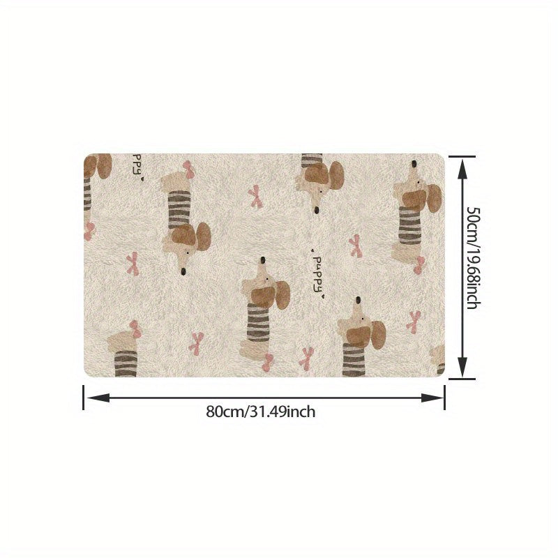 Washable Dog Pee Pads Non-Slip Cute Striped Puppy Design Dog Cat Mat for Kennel Bed and Litter Box – Cozy All-Season Pet Mat in Multiple Sizes