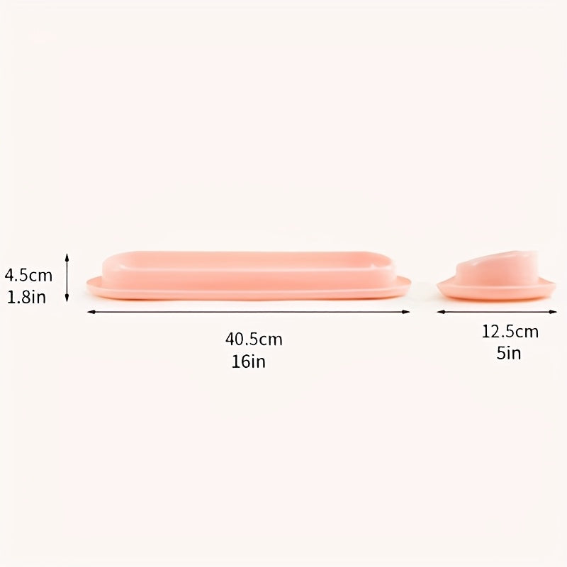 Extra Long Cat Bowl 2 Pack Anti-Slip Multi-Section Feeding Dish for Wet Food & Treats - Multi-Cat & Multi-Pet Families