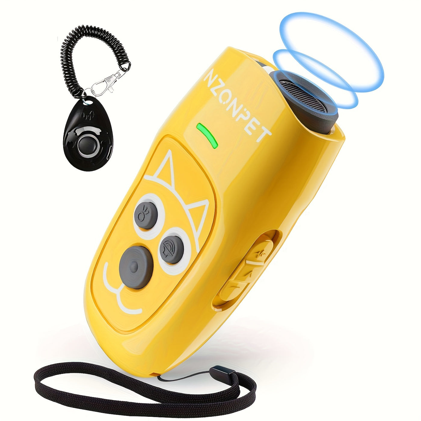 Ultrasonic Anti Barking Device 3-in-1 – Dog Bark Control & Training Tool with 3 Frequency Modes, 16.4Ft Range, Rechargeable LED Light & Wrist Strap | Green, Ginger, Black