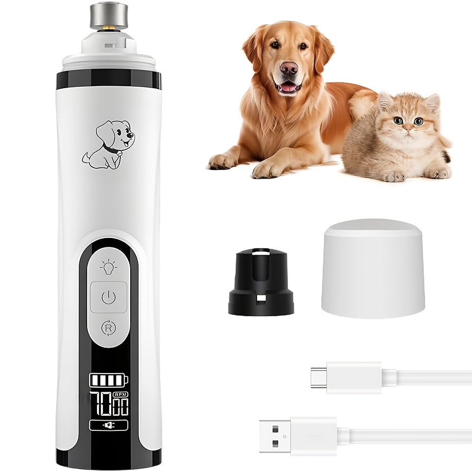 Electric Dog Nail Grinder Quiet & Painless – Silent Pet Nail Trimmer for Dogs & Cats, Upgraded LED Screen Long Battery Life | Smooth Paws Grooming Tool