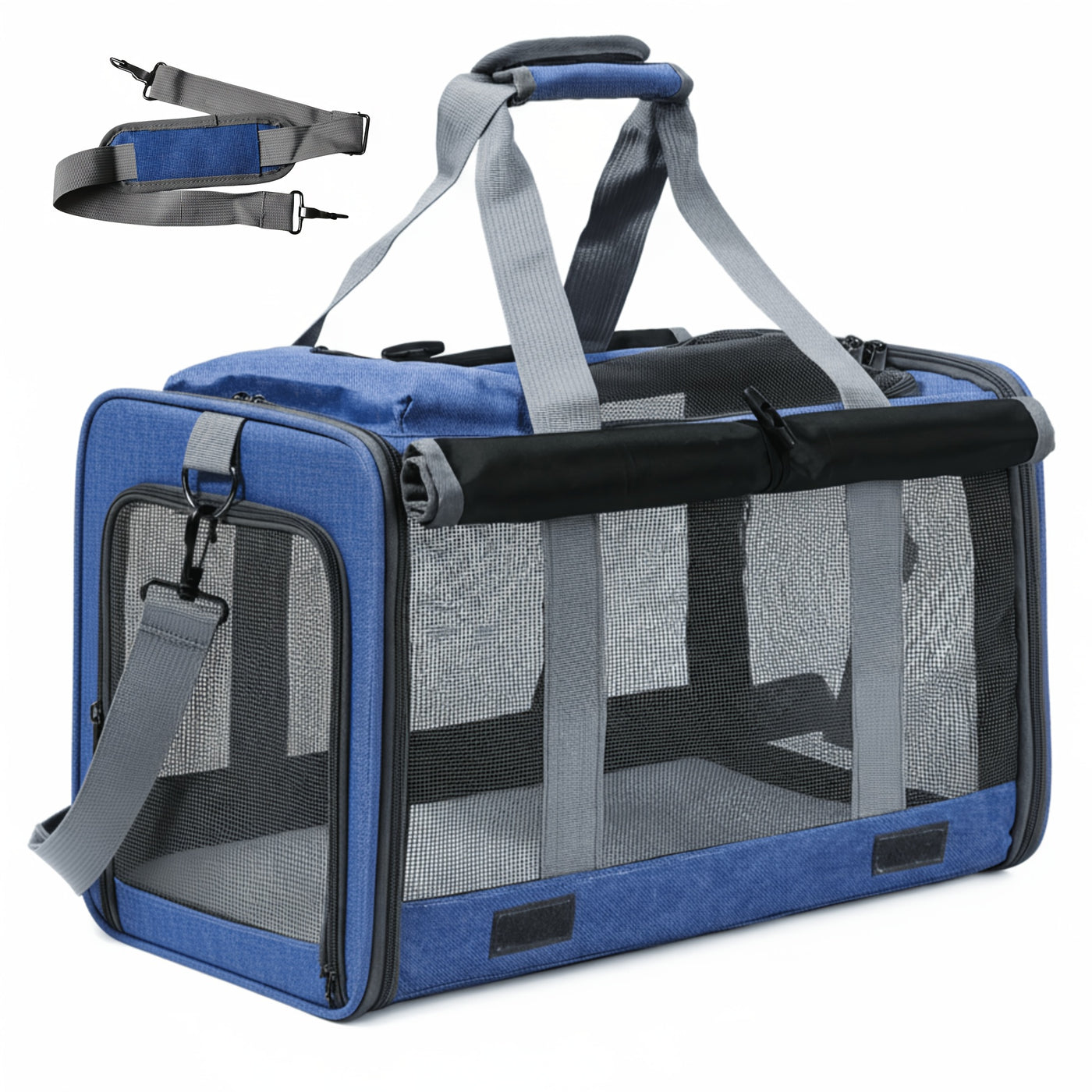 Airline Approved Soft-Sided Pet Carrier for Medium Cats & Small Dogs – Breathable Collapsible Oxford Travel Bag with Zipper, Optional Combo with Collar & Tether