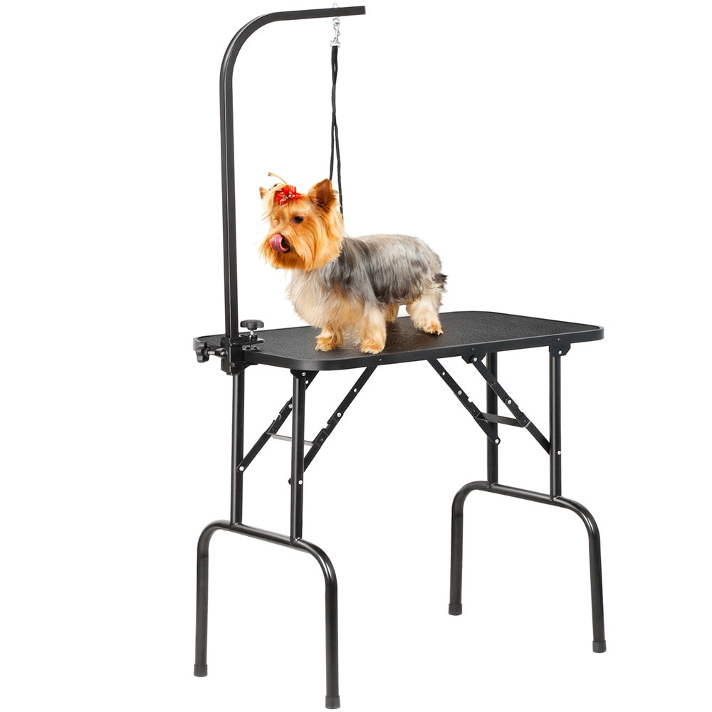 Foldable Pet Grooming Table with Height-Adjustable Arm – Non-Slip Waterproof Surface, Folding Legs for Easy Storage, Home & Professional Dog Cat Grooming Station