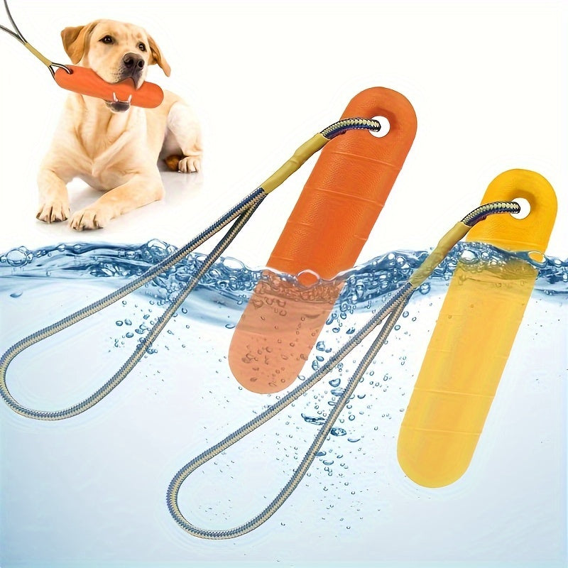 Floating Dog Toy with Rope – Water-Resistant Durable Chew & Fetch Toy for Pool, Beach & Outdoor Summer Fun, All Breeds, Orange Yellow Peach