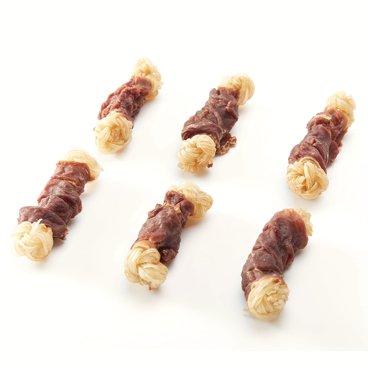 Beef Tendon Dog Chews Duck Wrapped Long Lasting Knotted Bones High-Protein Natural Dog Treat with Glucosamine for Hip & Joint Support