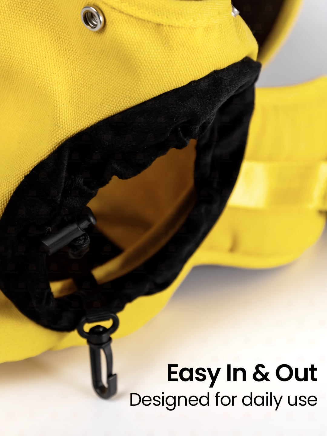 Crossbody Pet Carrier Bag with Heart Mesh Window – Hands-Free Dog & Cat Backpack with Waist Strap & Adjustable Shoulder Strap, Up to 15 Lbs | Bright Yellow