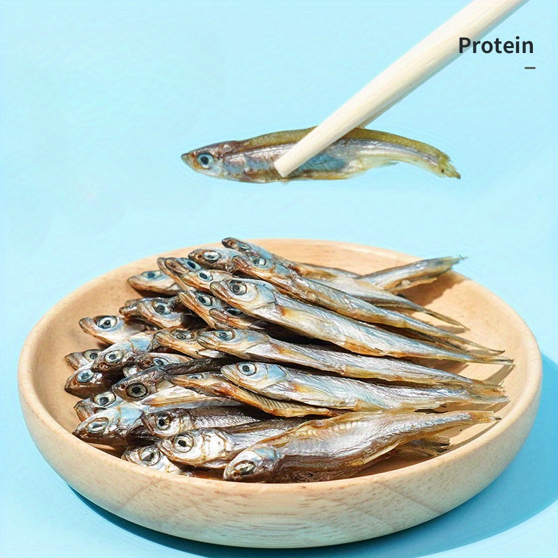 Fish Jerky Pet Treats – Freshwater Dried Fish Snacks, High Protein No Added Salt, for Cats Hamsters & Turtles, 100g & 240g