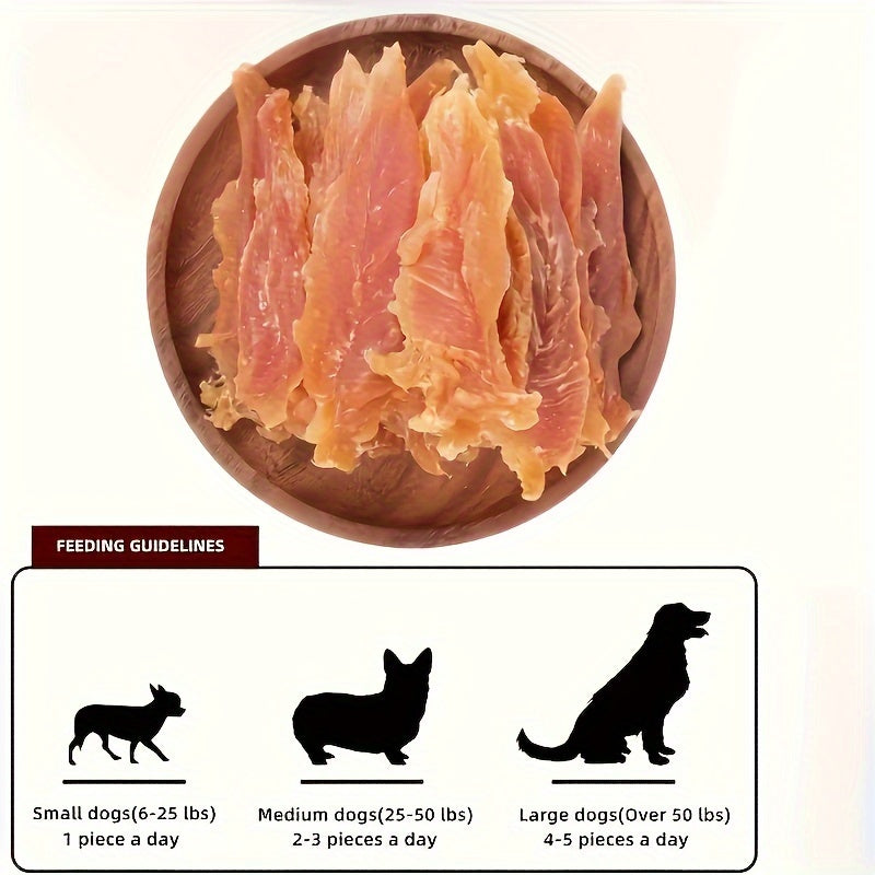Dried Chicken Dog Treats – Natural High Protein Easy-Digest Long-Lasting Training Reward Snack for Small Medium Large Dogs, 500g / 1.1LB