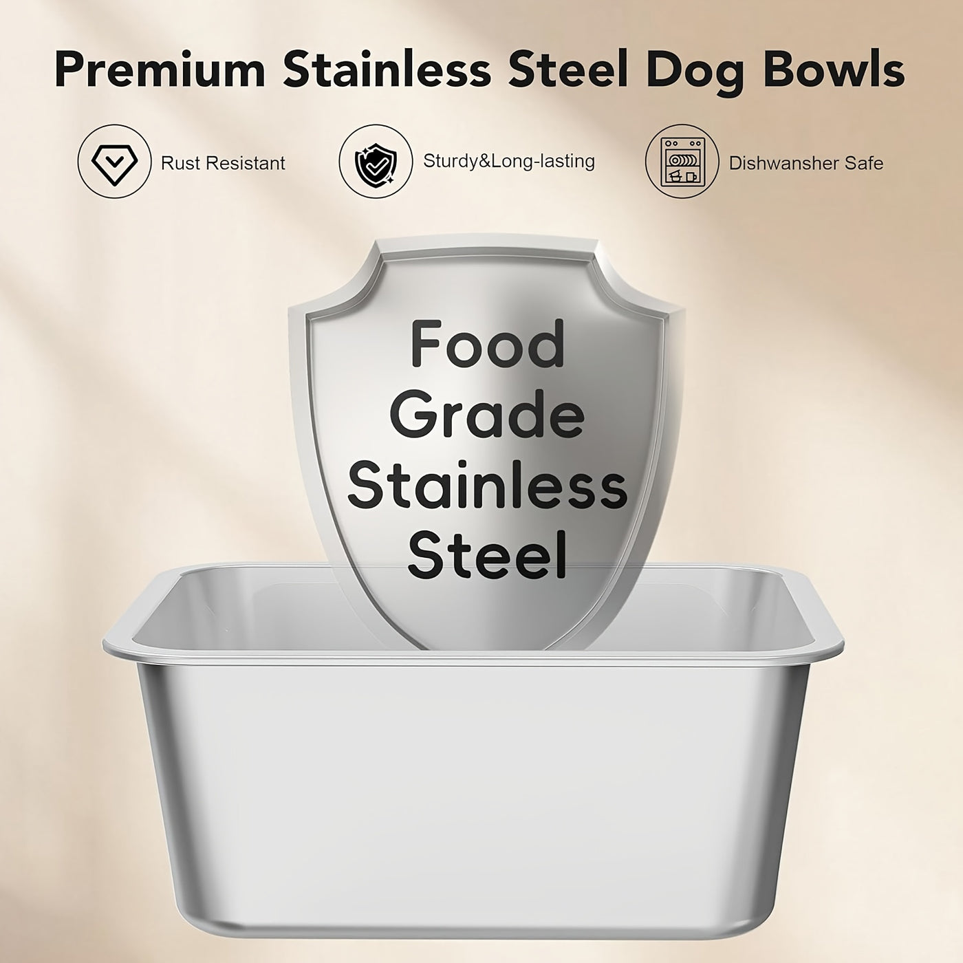 Stainless Steel Dog Water Bowl 7L Large Capacity Anti-Spill Slow Feeder - No Splash Heavy Duty Pet Bowl Indoor Outdoor