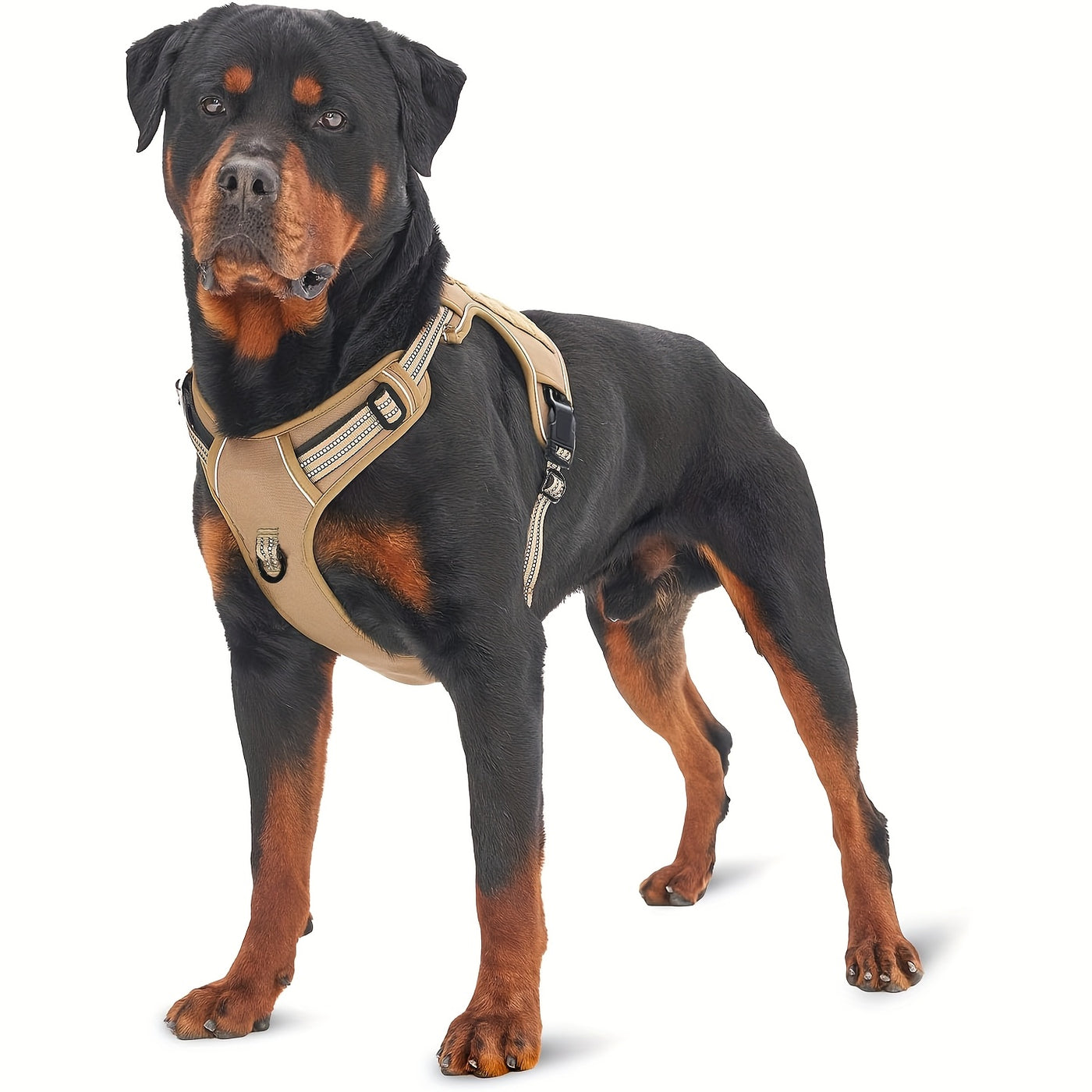 Reflective No-Pull Dog Harness Military Style S-XL - Polyester Vest with Control Handle for Training & Service Dogs, Adjustable Tactical Harness, Black Dark Khaki Dark Violet Grey