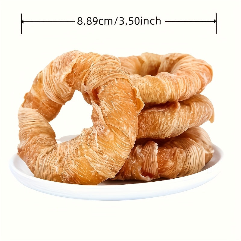 Donut Shaped Dog Treats Chicken & Duck Real Meat Exterior Grain-Free Long Lasting Chew Training Reward for Small Medium Large Dogs 4pc 6pc