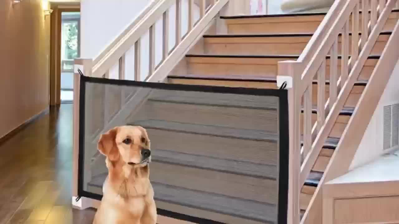 Portable Folding Pet Gate & Dog Isolation Fence – Foldable Mesh Safety Net for Indoor Dog & Cat Separation