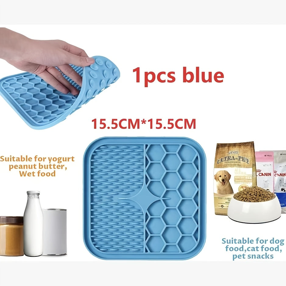 Licking Mat for Dogs & Cats with Suction Cup - Slow Feeder Boredom Buster for Bathing Grooming Anxiety Relief 1/2/4 Pack