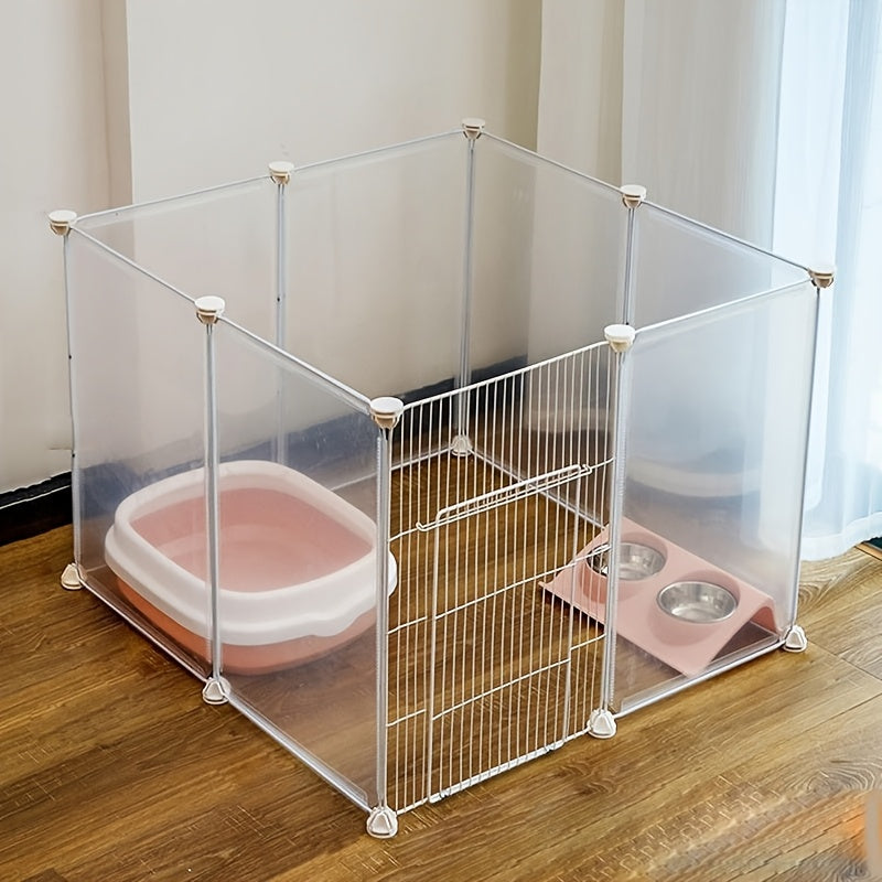 Modular Indoor Pet Playpen with Door for Cats Dogs Rabbits – Foldable Exercise Fence Pen, 10/12/16 Panel Options, Easy Assembly