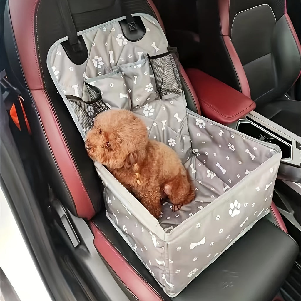 Dog Car Seat Mat for Front Passenger Seat – Dirt-Resistant Scratch-Proof Polyester Pet Travel Mat, Washable Car Seat Cover Protector for Dogs in Cars, SUVs & Trucks