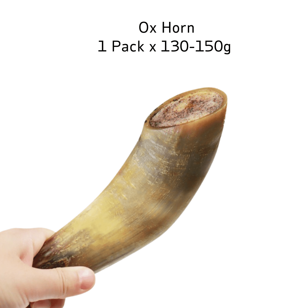Ox Horn Dog Chews Natural Long Lasting High-Protein Low-Fat Easily Digestible Dog Treat for Small Medium Large Dogs Training Reward 130-150g