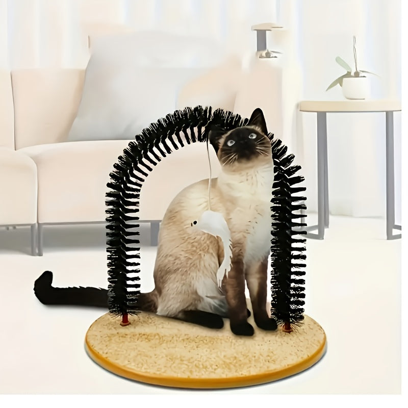 Cat Arch Self-Grooming Massage Toy – Interactive Scratch & Grooming Brush for Kittens & Cats, Multi-Function Groomer, Scratcher & Massager Cats Can't Resist