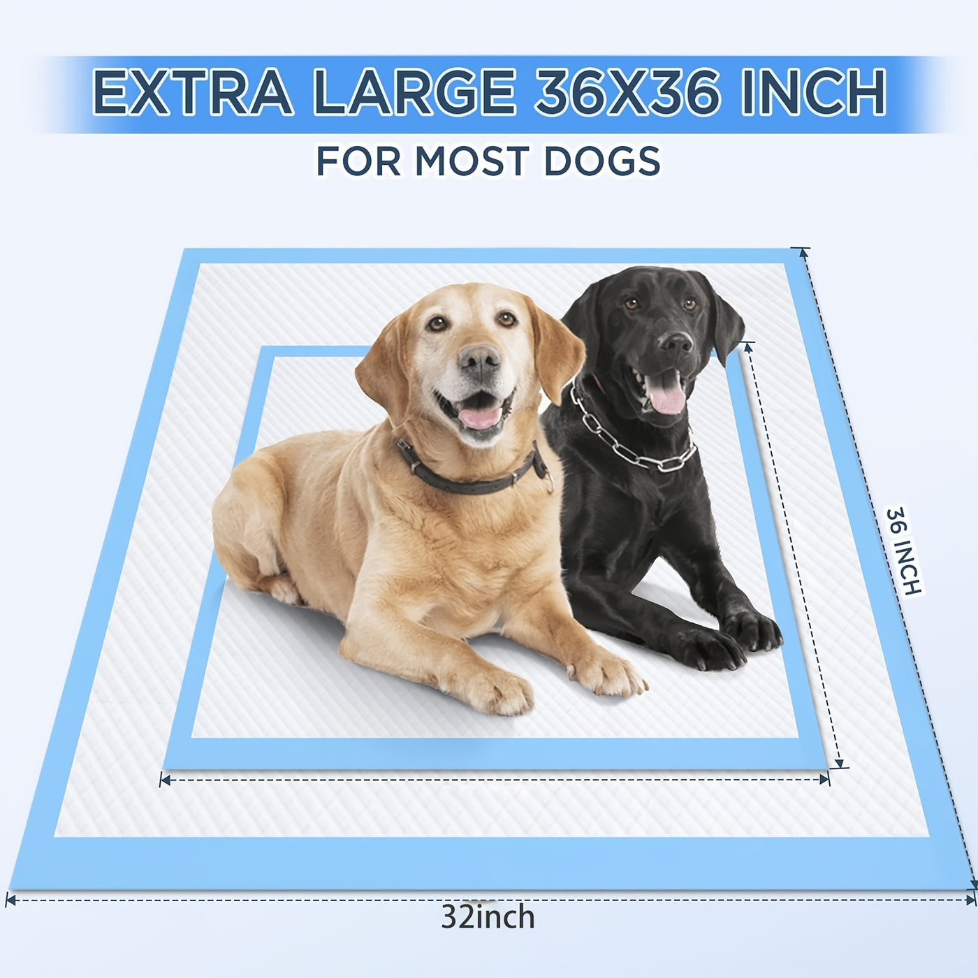 Disposable Dog Pee Pads - 8-Layer Super Absorbent Leak-Proof Puppy Potty Pads, XXXL Extra Large 31x47 / 32x36 / 57x31 in, 40 / 60 / 80 / 120 Count, for Cars Cages Sofas