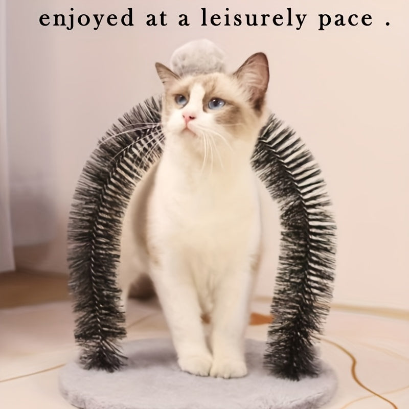 Cat Arch Self-Grooming Massage Toy – Interactive Scratch & Grooming Brush for Kittens & Cats, Multi-Function Groomer, Scratcher & Massager Cats Can't Resist