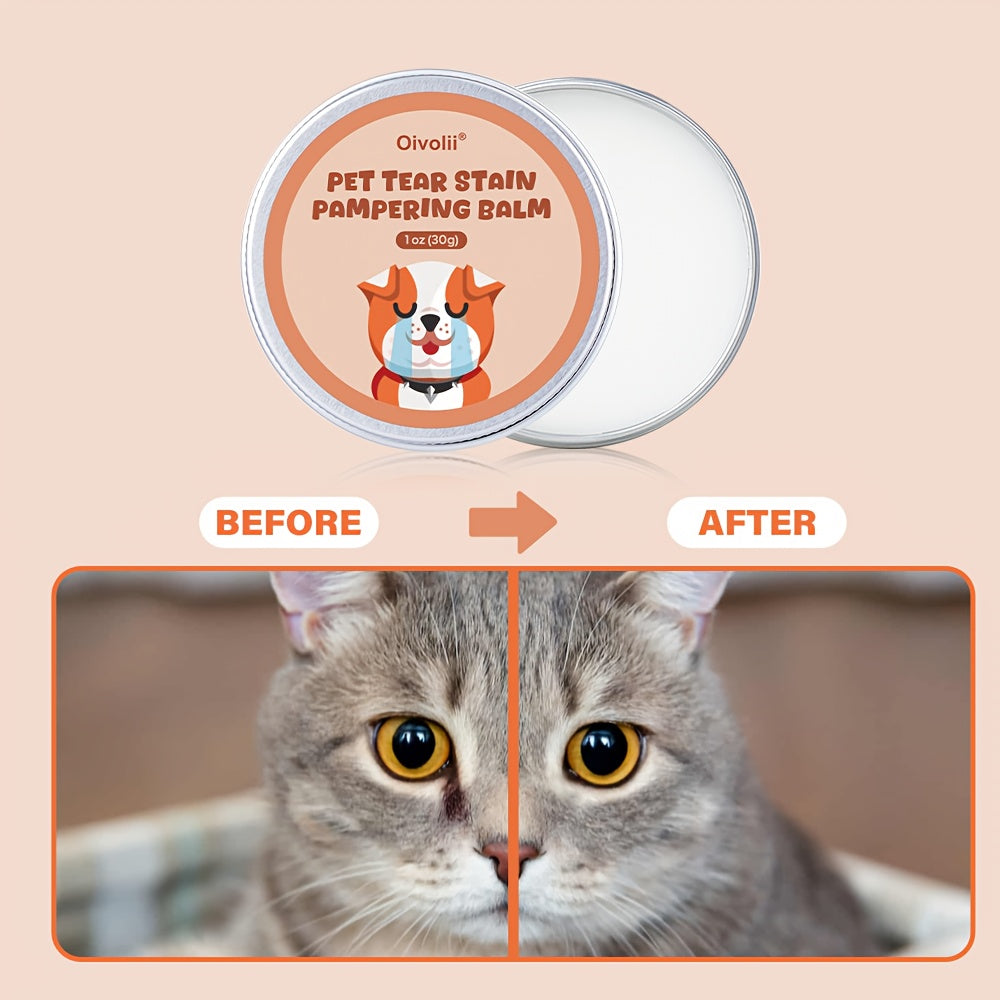 Tear Stain Remover Balm for Dogs and Cats 30g – Natural Safe Eye Gunk Cleaner Non-Irritating Daily Eye Care