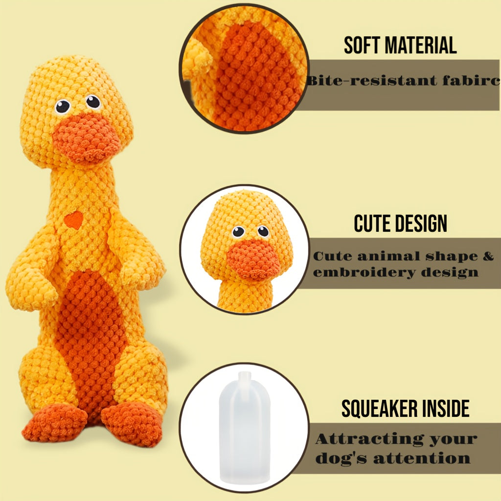 Sweetheart Squeaky Plush Dog Toy – Cute Animal Print Chew & Tug Toy for Aggressive Chewers, Interactive Dog Toy for All Breeds, Duck Deer Frog Styles
