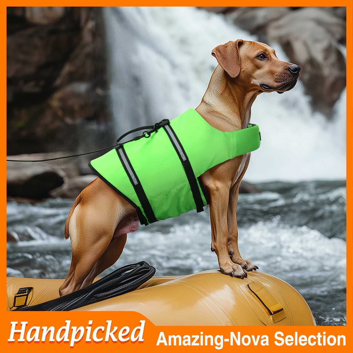 Dog Life Jacket for Swimming – Ripstop Buoyancy Vest with Handle, Hook & Loop Closure, Flotation Safety Coat for Small Medium Large Dogs, Pool Lake & Beach Use