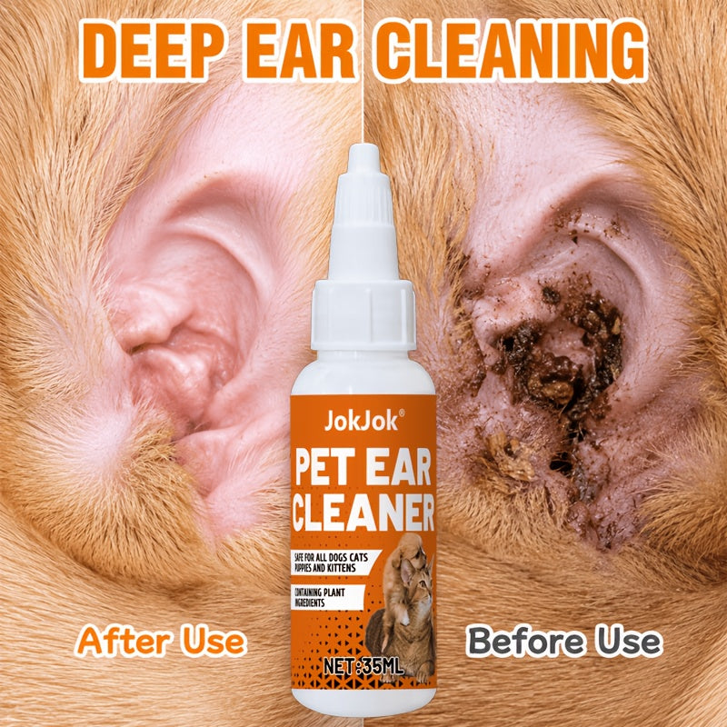Pet Ear Cleaning Solution for Dogs & Cats – Gentle Ear Wash Liquid, Removes Earwax & Debris, Maintains Ear Hygiene, Safe for Multi-Pet Households