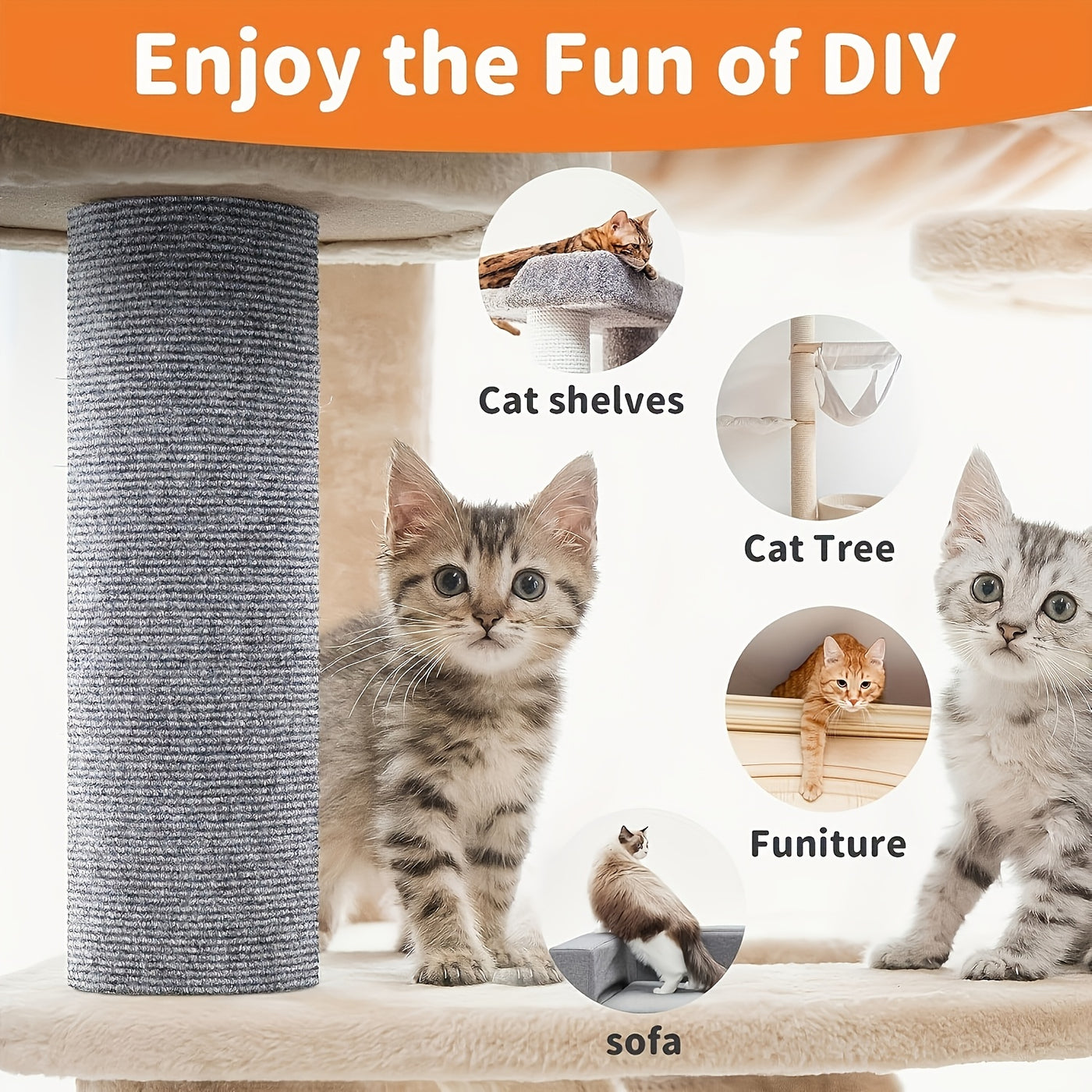 Self-Adhesive Cat Scratching Pad – Durable Sofa & Wall Protector Scratch Sticker for Indoor Cats, Small & Large, Multi-Pack