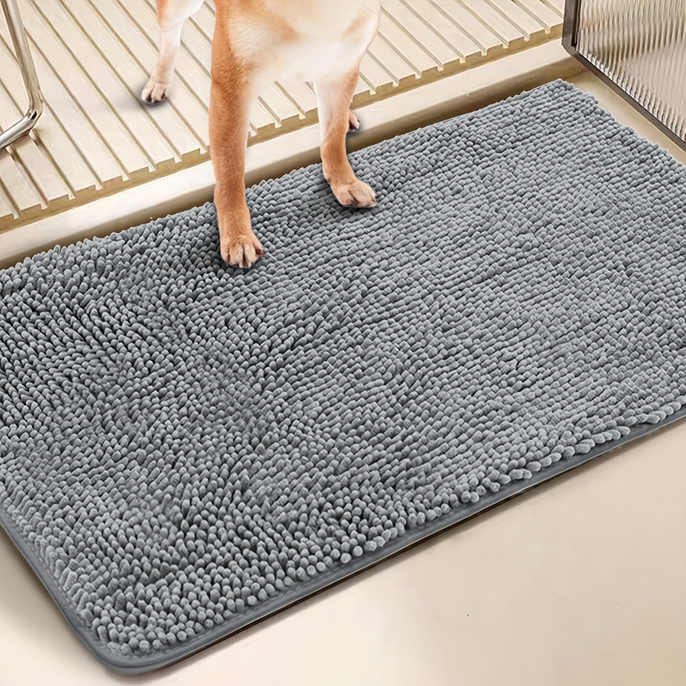 Dog Door Mat for Muddy Paws 2-Pack Absorbent Non-Slip Machine Washable Microfiber Mud Mat - Quick Dry Entry Rug for Dogs Indoor Floor 24x17 & 32x20 Inch