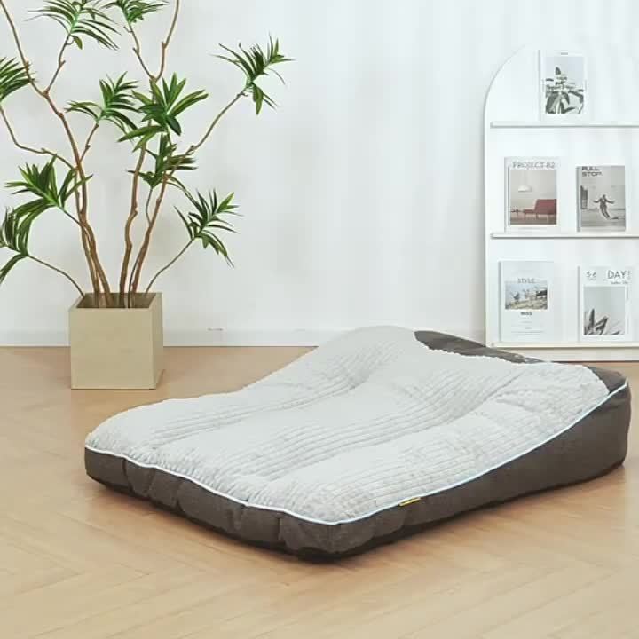 Extra Thick Non-Slip Dog Bed Mat Sofa for Medium Large Dogs & Cats - Plaid All-Season Stuffed Pet Sofa Bed Soft Polyester Filling, XL 2XL 3XL, Includes Toy Balls, Perfect for Golden Retrievers