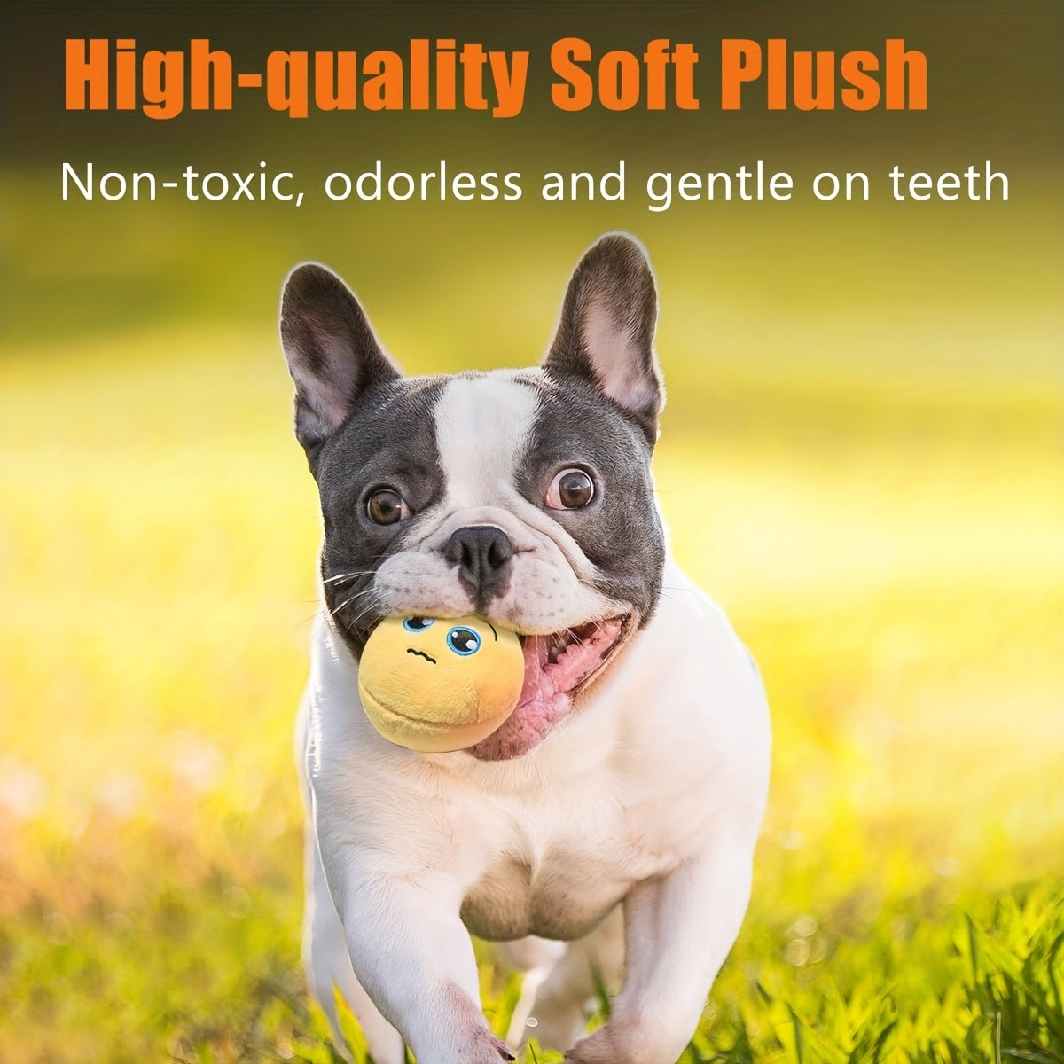 Squeaky Dog Toys 8-Pack – Soft Plush Stuffed Balls with Squeakers for Puppies, Small & Medium Dogs – Cartoon Fetch Toy Set for Interactive Play