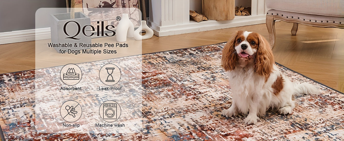 Washable Pee Pads for Dogs 2-Pack Reusable Puppy Training Pads 36x41 Inch Super Absorbent Leakproof Non-Slip Potty Pads for Floor Crate and Couch – Tie Dye Whelping Mat