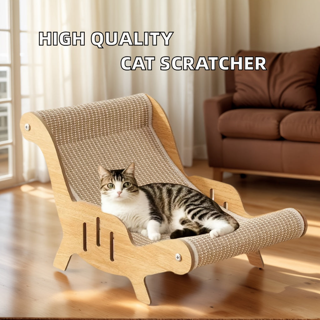 Large Sisal Cat Scratcher Lounge Pad for Indoor Cats – Durable Upgraded Cat Scratching Board, Protects Furniture, Available as Single or Combo Set with Leash & Collar