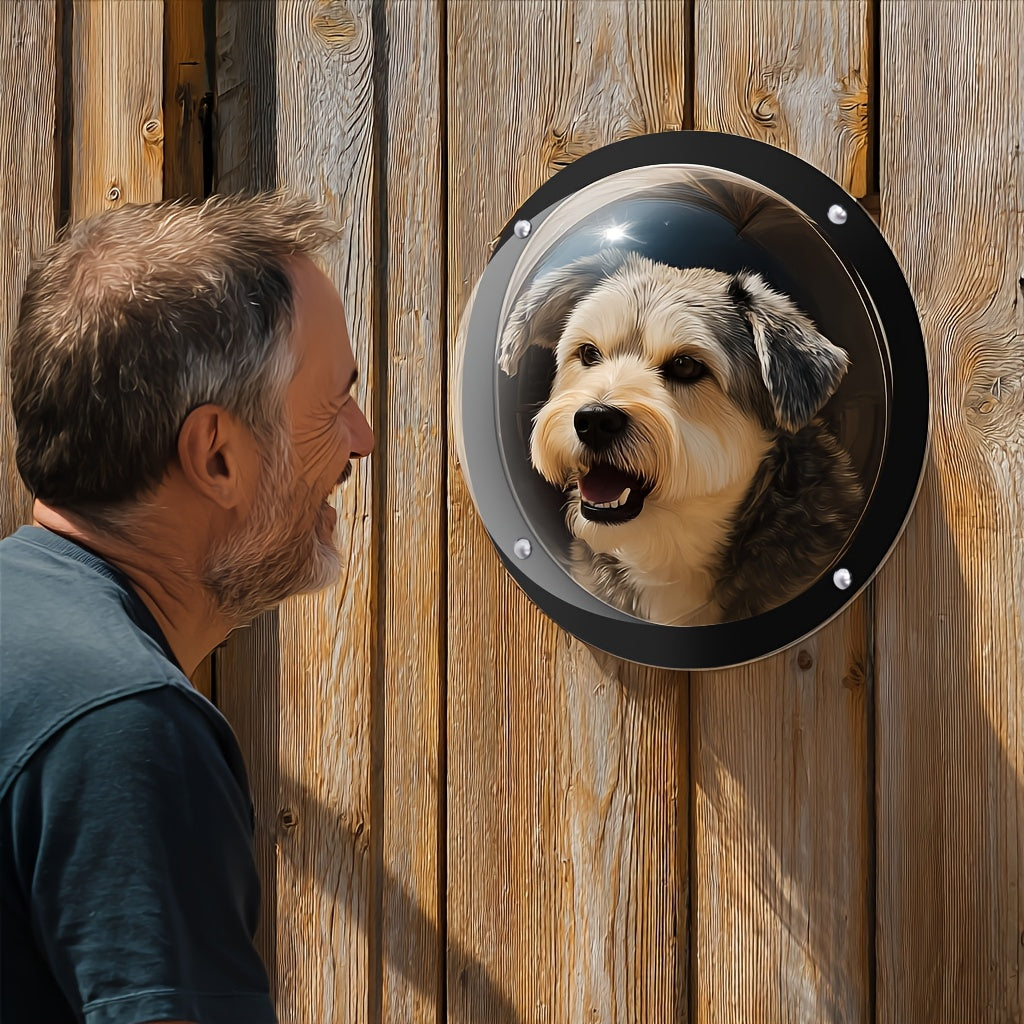 Acrylic Dome Dog Fence Window – Clear Pet View Window for Yard Fence, Lets Dogs See Outside, Durable Plastic Dog Window for Wood & Chain Link Fences, Indoor & Outdoor