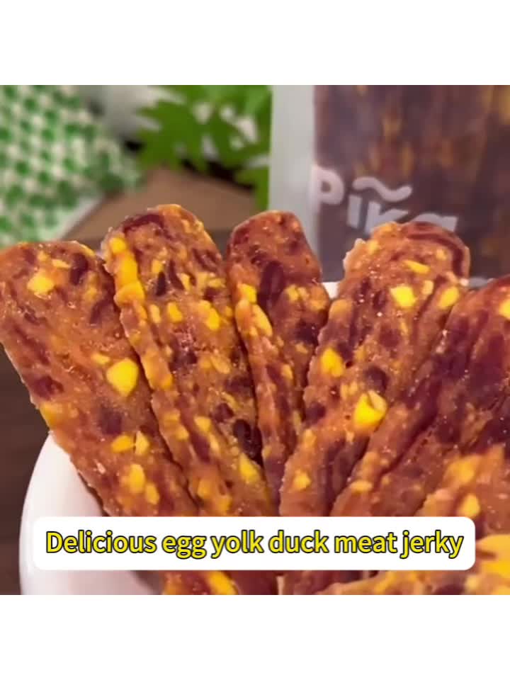 High-Protein Duck Jerky & Egg Yolk Dog Treats – Teething Chews & Training Snacks for Puppies & Dogs of All Breeds, Dried Duck Flavor Slices for Teddy, Bichon, Corgi, Golden Retriever
