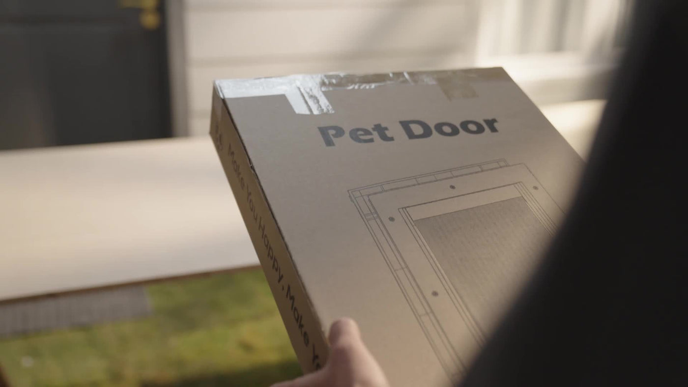 Large Dog Door Heavy Duty Plastic – Double Magnetic Flap Doggie Door for Interior & Exterior Doors or Wall, Easy Install, 45-100 LB Dogs