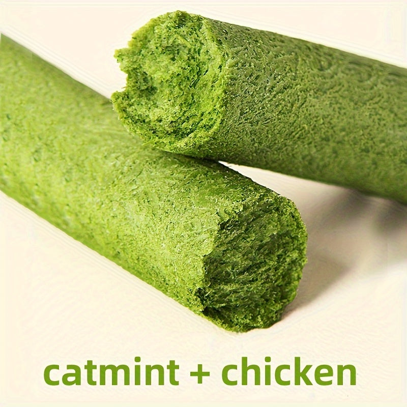 Cat Grass Sticks for Hairball Control – Freeze-Dried Catnip Treats with Instant Granules & Hair Cream Tablets for Indoor Cats | 15pcs / 3x5pcs Pack