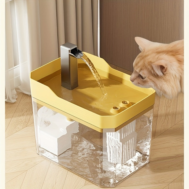 Pet Water Dispenser 50oz USB Rechargeable – Ultra Silent Automatic Circulating Water Feeder for Cats & Dogs, No Battery Required