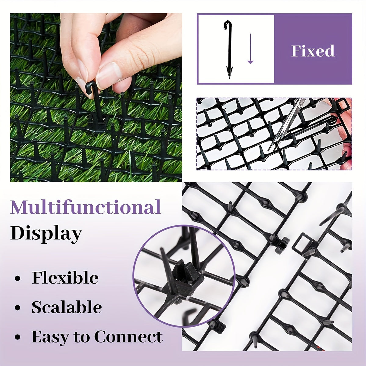 Cat Deterrent Spike Mat 13ft Indoor & Outdoor Anti-Digging Cat Repellent Strips - 2-Pack Scat Mat with Spikes to Keep Cats Off Furniture, Garden, Counters & Soil