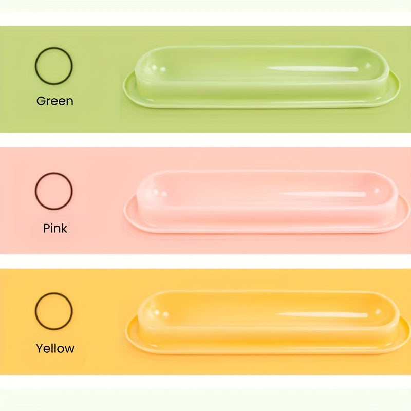 Extra Long Cat Bowl 2 Pack Anti-Slip Multi-Section Feeding Dish for Wet Food & Treats - Multi-Cat & Multi-Pet Families