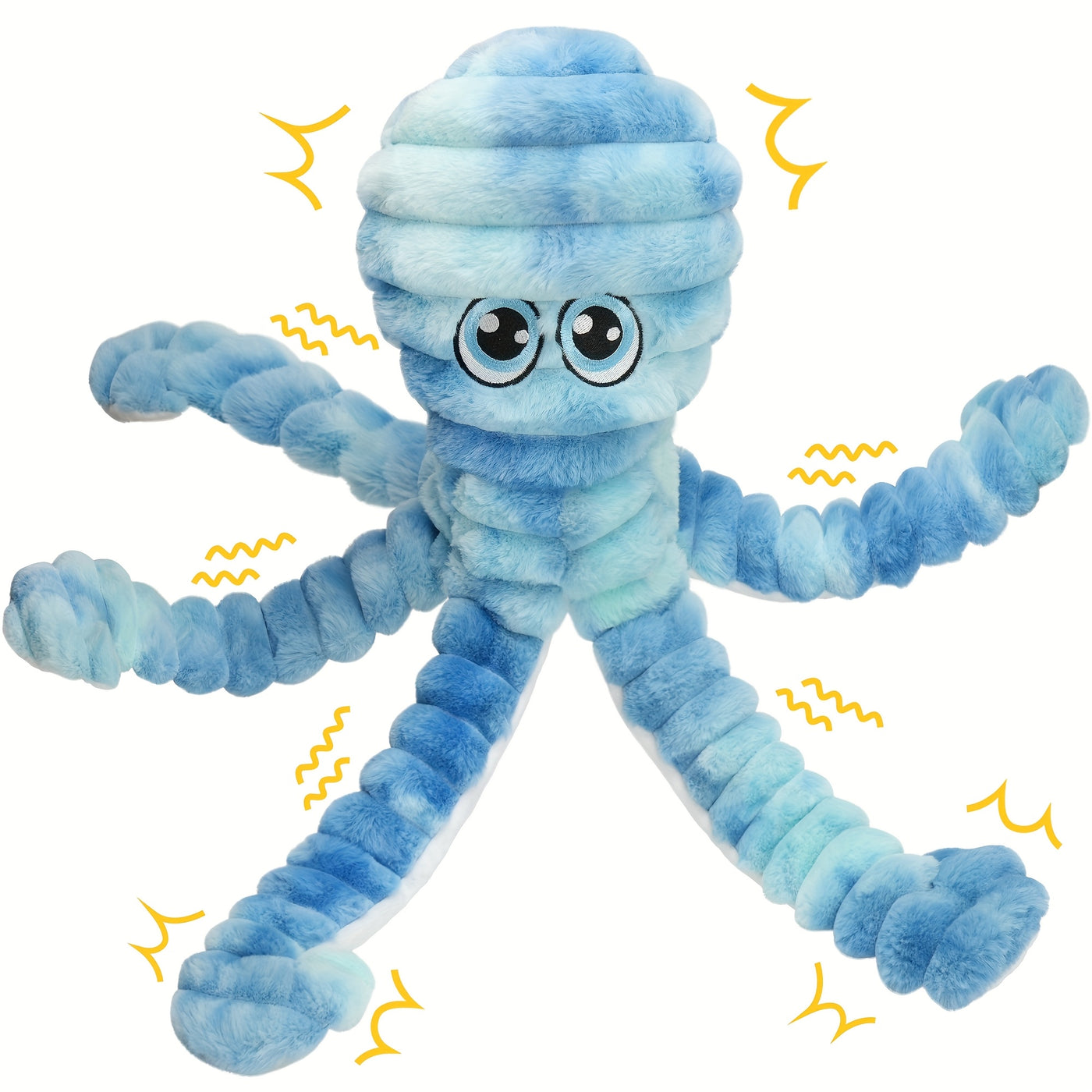 Squeaky Octopus Dog Toy – Soft Plush Stuffed Chew Toy with Squeaker for Small Medium Large Dogs, Teeth Cleaning, 6 Colors, Cute Puppy Gift