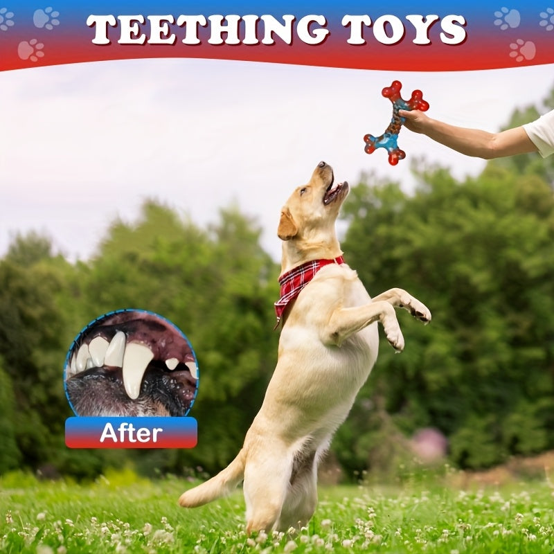 Indestructible Dog Chew Toy for Aggressive Chewers Large Breed – Durable Nylon Tough Dog Toys to Keep Dogs Busy, Teething & Heavy Chewer Safe, Red