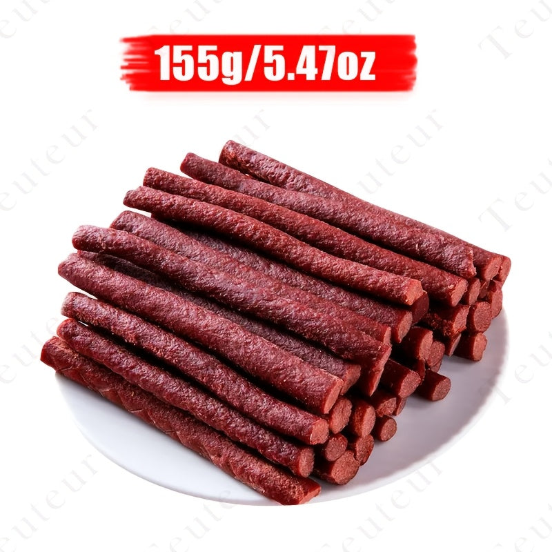 Beef Stick Dog Treats – Wind-Dried Beef, Beef Tendon Sticks & Beef Blocks, High Protein Grain-Free Long-Lasting Chews for Puppies & Adult Dogs, All Breeds, 5oz