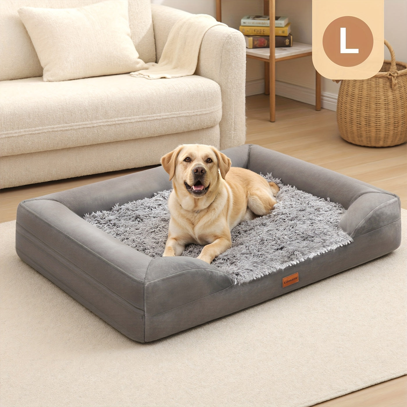 Orthopedic Egg Foam Dog Bed with Removable Washable Cover – Ultra Soft Memory Foam Pet Bed for Large, XL & Aging Dogs, Semicircle & Rectangle Styles
