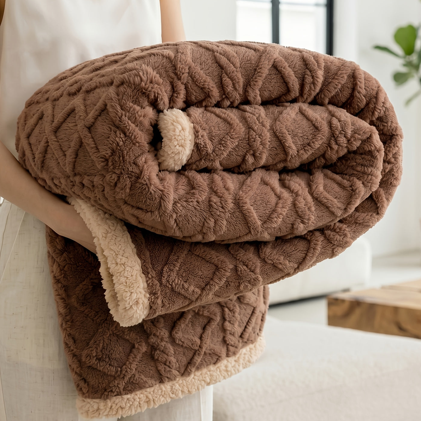Sherpa Fleece Dog Blanket Liquid Proof for Sofa & Bed - Reversible Pet Throw Blanket Furniture Protector for Small Medium Large Dogs & Cats, Machine Washable, Light Gray Khaki Beige Dark Gray