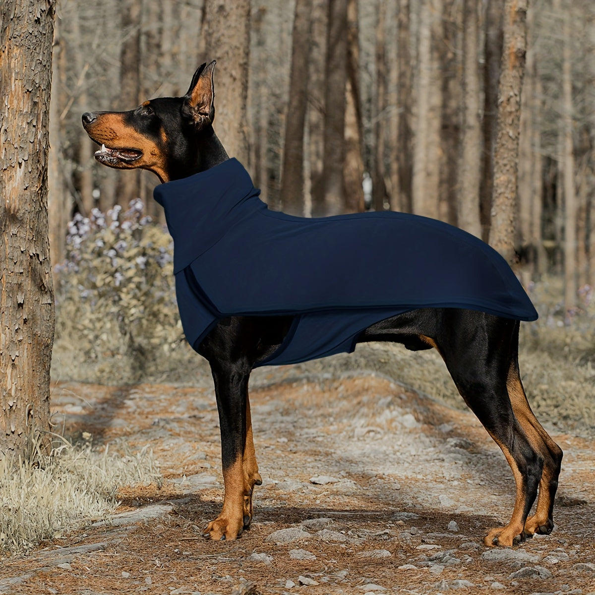 High Neck Dog Coat – Warm Solid Color Woven Polyester Pullover for Small Medium Large Dogs, Machine Washable All-Season Fall Winter Pet Clothing, XL to 4XL