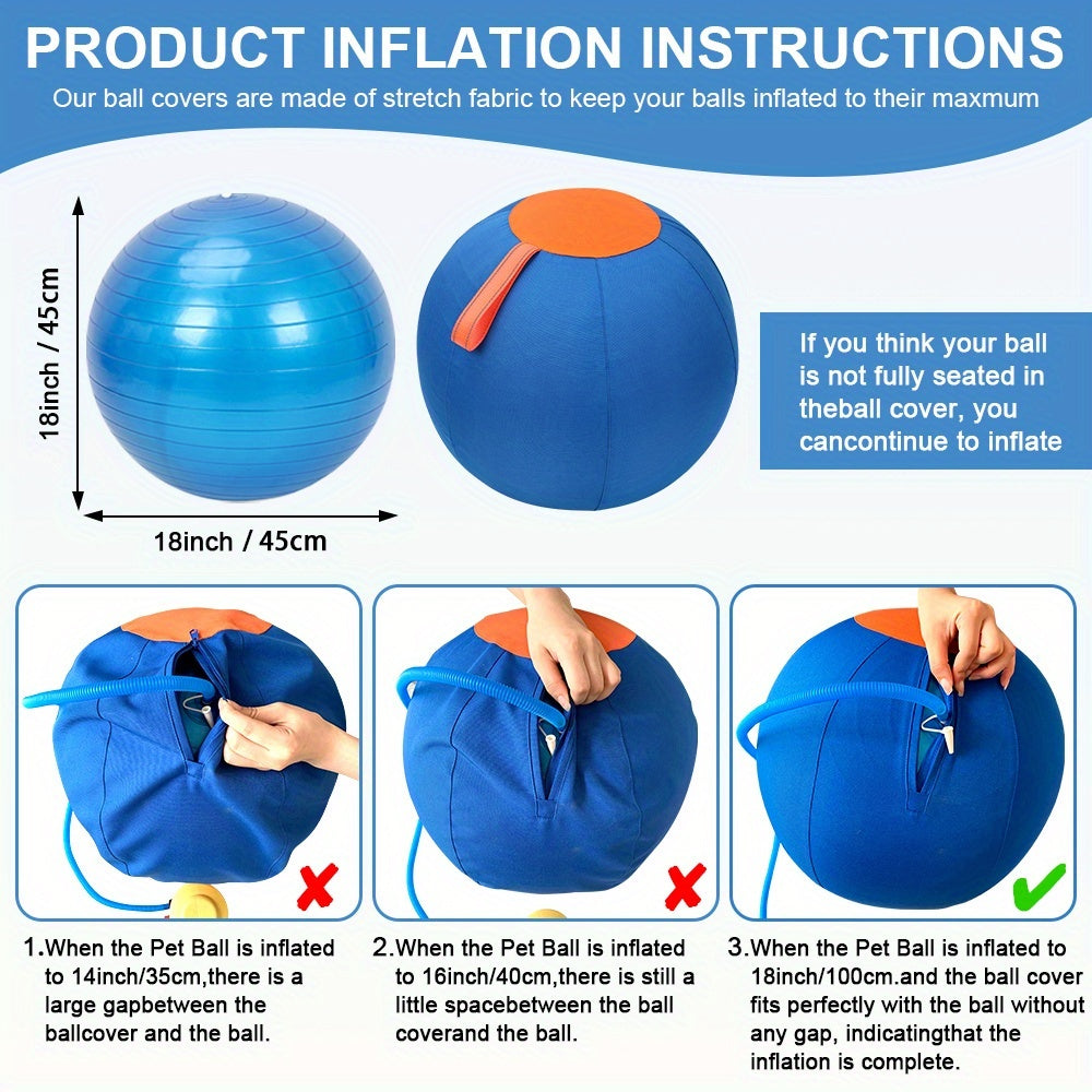 Dog Ball Toy for Small & Medium Dogs – Chew-Resistant Fetch & Training Ball, Independent Play, Shiba Inu Corgi Bulldog Golden Retriever, Blue or Orange