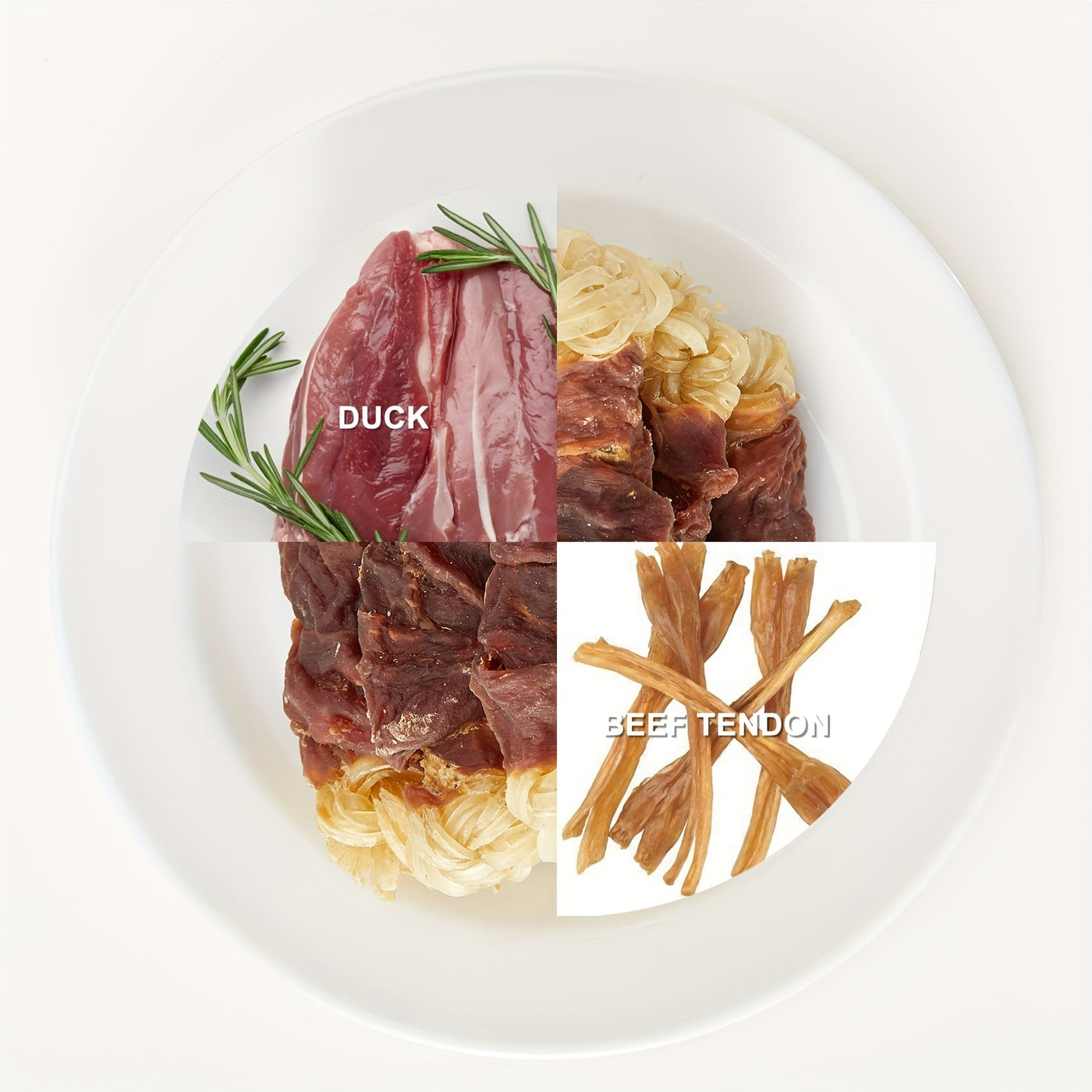 Beef Tendon Dog Chews Duck Wrapped Long Lasting Knotted Bones High-Protein Natural Dog Treat with Glucosamine for Hip & Joint Support