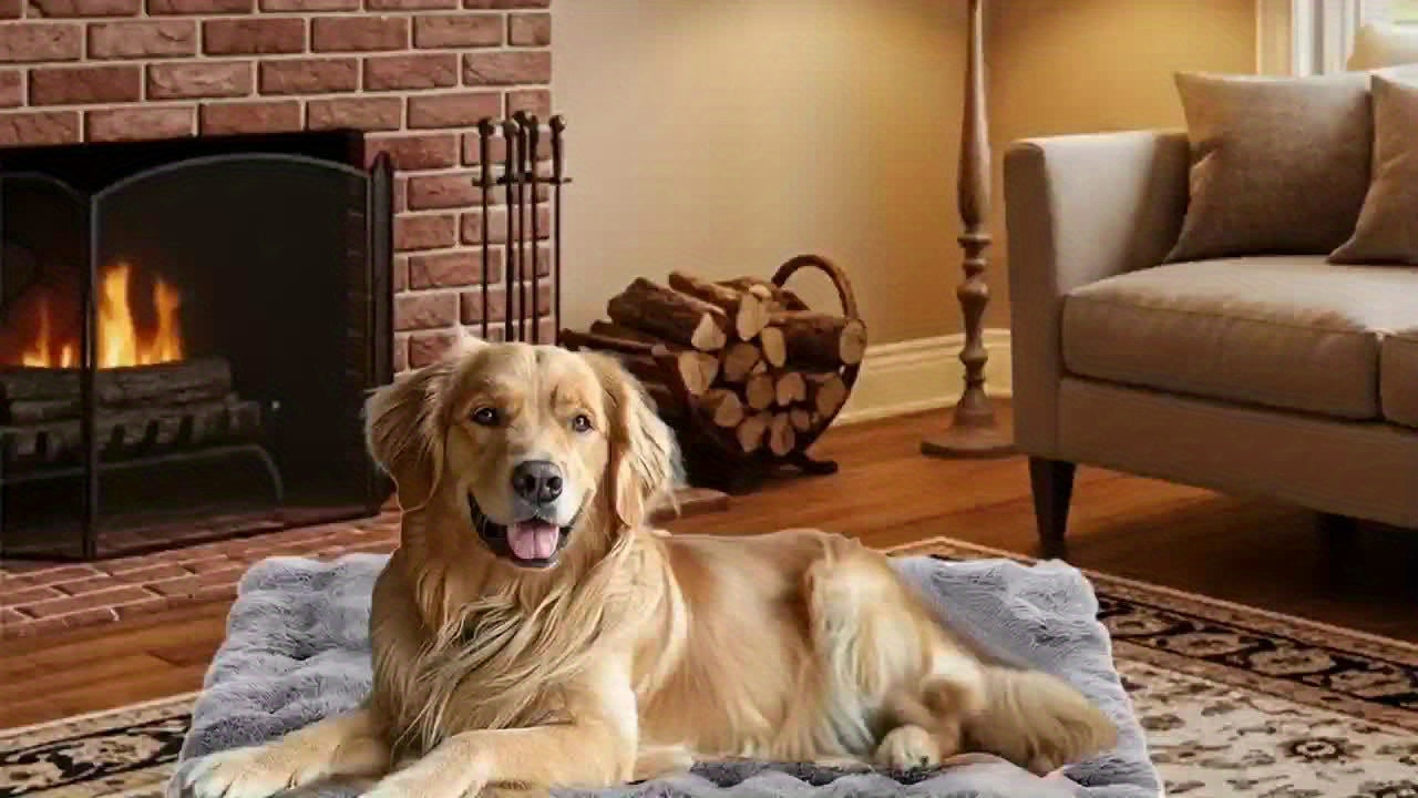 Orthopedic Dog Bed for Extra Large Dogs – Soft Plush Faux Fur Fluffy Mat with Removable Washable Cover & Anti-Slip Bottom