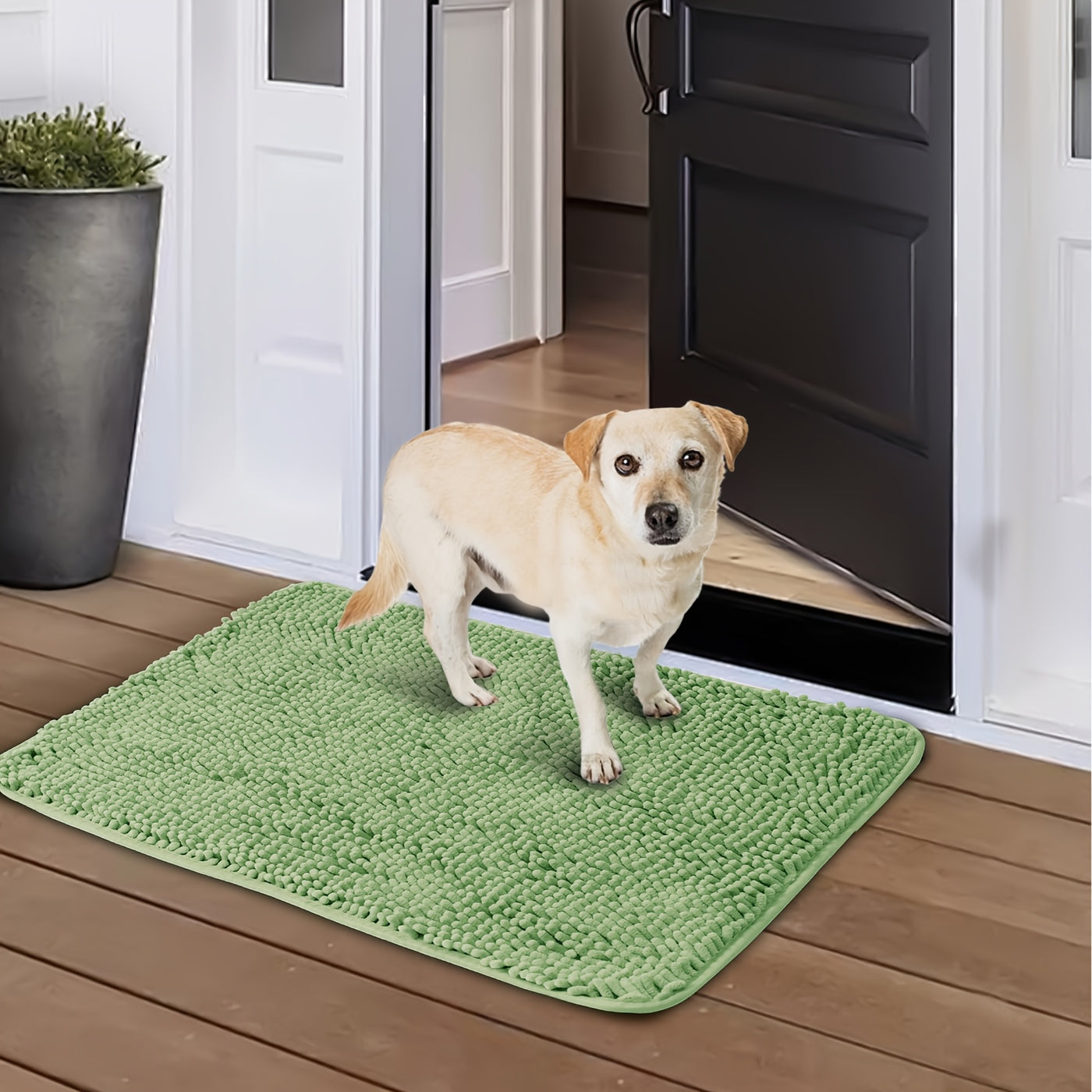 Dog Door Mat for Muddy Paws 2-Pack Absorbent Non-Slip Machine Washable Microfiber Mud Mat - Quick Dry Entry Rug for Dogs Indoor Floor 24x17 & 32x20 Inch